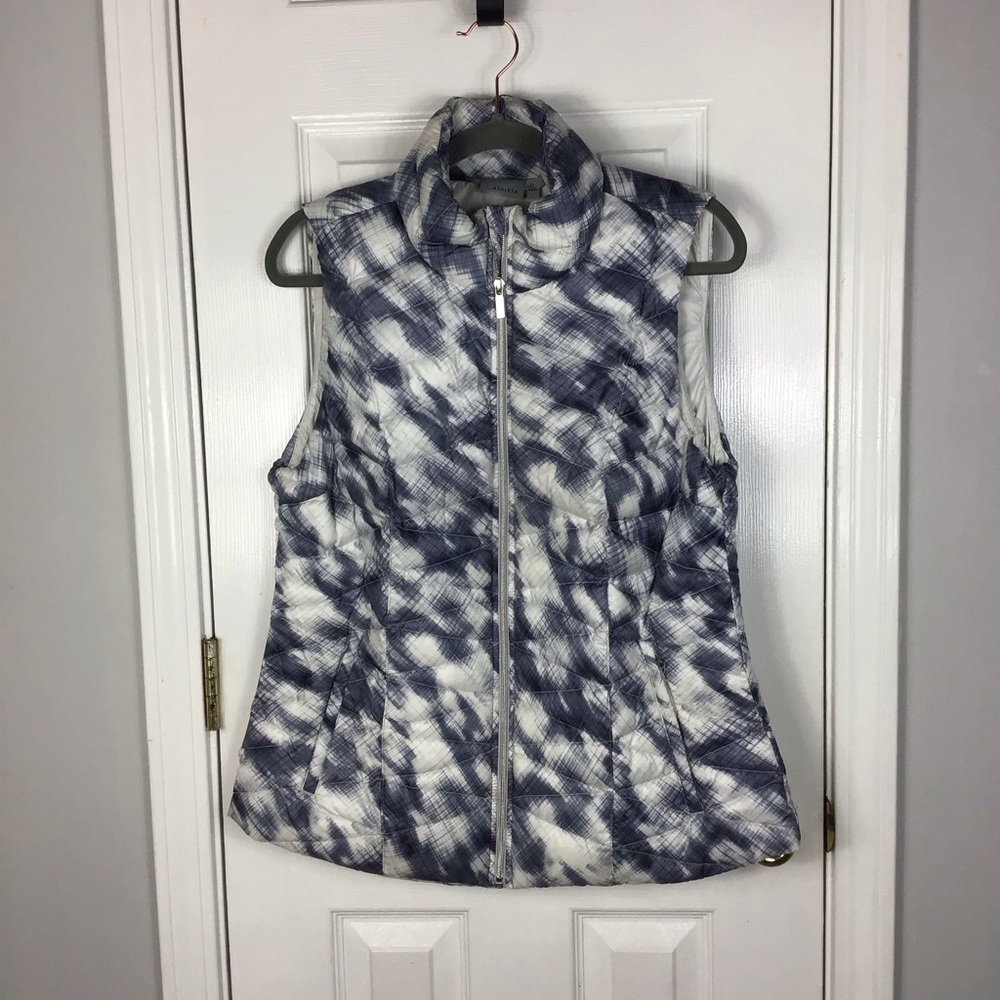 Athleta Altitude Duck Down Cloud Vest Women Size Large High Neck Full Zip